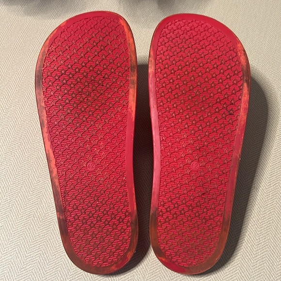 Versace Greca Print Red Slides Flip Flops Size 42 - Picture 4 of 9